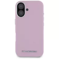   Karl Lagerfeld Saffiano Full Wrapped Elongated Metal Logo iPhone 16 hátlap tok kameravédelemmel, MagSafe, rózsaszín