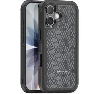   Dux Ducis SHLD Apple iPhone 17 hátlap tok megerősített szélekkel, kameravédelemmel, fekete (háromszög minta)