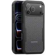   Dux Ducis SHLD Apple iPhone 17 Pro Max hátlap tok megerősített szélekkel, kameravédelemmel, fekete (háromszög minta)