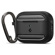   Spigen Rugged Armor Apple AirPods Pro 3 tok, karabinerrel, Matte Black, fekete