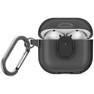 Uniq Glase Pro Apple AirPods 4 tok karabinerrel, szürke