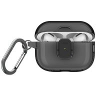 Uniq Glase Pro Apple AirPods Pro 2 tok karabinerrel, szürke