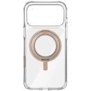 Uniq Swivix Apple iPhone 17 Pro tok 360 fokban állítható kitámasztóval, átlátszó-arany