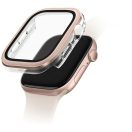 Uniq Voute Apple Watch 11 / Watch 10 46mm műanyag tok, tempered glass kijelzővédő üvegfóliával, rozéarany