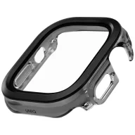   Uniq Voute Apple Watch Ultra 4 / 3 / 2 / 1 49mm műanyag tok, kijelzővédő felülettel, ezüst