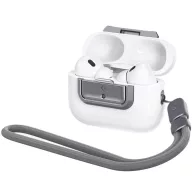   Spigen Lock Fit "M" Apple Airpods Pro /  Airpods Pro 2 fülhallgató tokhoz biztonsági zár, kézpánttal, szürke