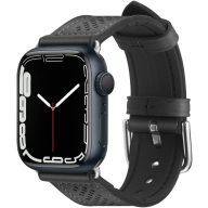   Spigen Retro Fit Apple Watch Ultra 3 / 2 / 1 49mm 10 46mm / 9 / 8 / 7 45mm / SE (2 / 1) / 6 / 5 / 4 44mm / 3 / 2 / 1 42mm műbőr szíj, fekete