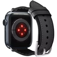   Spigen Retro Fit Apple Watch Ultra 4 / 3 / 2 / 1 49mm 10 46mm / 9 / 8 / 7 45mm / SE (2 / 1) / 6 / 5 / 4 44mm / 3 / 2 / 1 42mm műbőr szíj, fekete