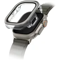   Uniq Voute Apple Watch Ultra 4 / 3 / 2 / 1 49mm műanyag tok, kijelzővédő felülettel, átlátszó