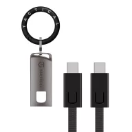   Tactical OODA Loop USB-C-USB-C töltő- és adatkábel, kulcstartó, fekete