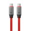 Tactical Fat Man 2.0 USB-C-USB-C töltő- és adatkábel, szilikon, 1m, piros