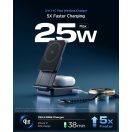 Spigen EF302MOQ 2in1 Magfit vezeték nélküli wireless gyorstöltő, mágneses, 25W, fekete