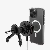   Spigen Essential Qi2.2 mágneses Magsafe autós tartó szellőzőrácsba, vezeték nélküli töltéssel, fekete