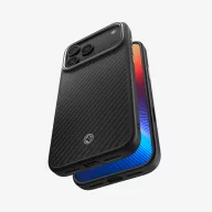   Spigen Enzo Aramid T MagFit Apple iPhone 17 Pro tok, MagSafe, Black, fekete.ezüst