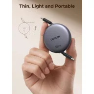   Ugreen USB-C-USB-C behúzható, állítható töltő-és adatkábel automatikus visszatekeréssel, 100W, 1m, fekete