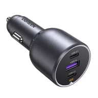   Ugreen CD130 2x USB-C + USB-A autós töltő, 130W, PD, fekete
