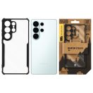 Tactical Quantum Stealth Samsung Galaxy S26 Ultra hátlap tok megerősített sarokkal, átlátszó/fekete