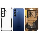 Tactical Quantum Stealth Samsung Galaxy S26 Plus hátlap tok megerősített sarokkal, átlátszó/fekete