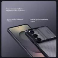   Nillkin CamShield Pro Samsung Galaxy S26 műanyag hátlap tok kameravédelemmel, fekete-átlátszó