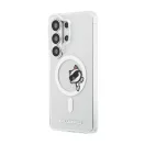 Karl Lagerfeld IML Choupette Peekaboo Logo Samsung Galaxy S26 Ultra mágneses tok, átlátszó