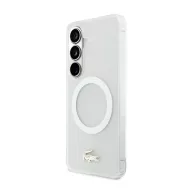   Lacoste PC/TPU Frosted Finish Gold Logo Samsung Galaxy S26 mágneses tok, fehér