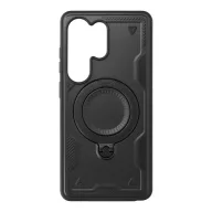   Frost Armor Samsung Galaxy S26 Ultra ütésálló hátlap tok kitámasztóval, megerősített sarok, fekete