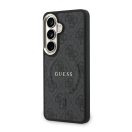 Guess PU Leather 4G Gold Frame Samsung Galaxy S26 mágneses tok, fekete