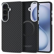   Tech-Protect Ion Carbon Samsung Galaxy S26 hátlap tok, MagSafe, fekete-ezüst