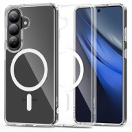   Tech-Protect Flexair Hybrid Samsung Galaxy S26 hátlap tok, megerősített sarok, MagSafe, átlátszó-fehér