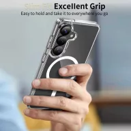   Tech-Protect Flexair Hybrid Samsung Galaxy S26 Plus hátlap tok, megerősített sarok, MagSafe, átlátszó-fehér