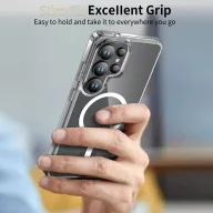   Tech-Protect Flexair Hybrid Samsung Galaxy S26 Ultra hátlap tok, megerősített sarok, MagSafe, átlátszó-fehér