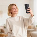 Tech-Protect Magcam Samsung Galaxy S26 Ultra hátlap tok, MagSafe, áttetsző-fekete (piros)