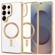   Tech-Protect MagFlex Samsung Galaxy S26 Ultra hátlap tok, MagSafe, átlátszó-arany (fényes)