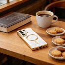 Tech-Protect MagFlex Samsung Galaxy S26 Ultra hátlap tok, MagSafe, átlátszó-arany (fényes)