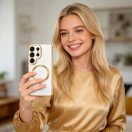 Tech-Protect MagFlex Samsung Galaxy S26 Ultra hátlap tok, MagSafe, átlátszó-arany (fényes)