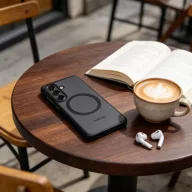   Tech-Protect MagPeak Samsung Galaxy S26 hátlap tok, MagSafe, áttetsző-fekete