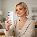 Tech-Protect MagSlim Samsung Galaxy S26 hátlap tok kitámasztóval, MagSafe, áttetsző-fehér