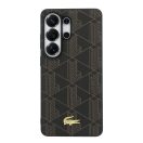 Lacoste PVC Blend Monogram Gold Logo Magnetic Samsung Galaxy S26 Ultra hátlap tok, MagSafe, barna