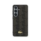Lacoste PVC Blend Monogram Gold Logo Magnetic Samsung Galaxy S26 Plus hátlap tok, MagSafe, barna