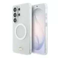   Lacoste PC/TPU Frosted Finish Gold Logo Magnetic Samsung Galaxy S26 Ultra hátlap tok, MagSafe, fehér