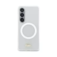   Lacoste PC/TPU Frosted Finish Gold Logo Magnetic Samsung Galaxy S26 Ultra hátlap tok, MagSafe, fehér