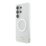   Lacoste PC/TPU Frosted Finish Gold Logo Magnetic Samsung Galaxy S26 Ultra hátlap tok, MagSafe, fehér