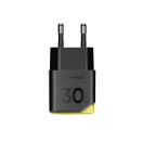 Tactical Minimi USB-C gyorstöltő adapter, kompakt, GaN, 30W, sárga-fekete