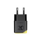 Tactical Minimi USB-C gyorstöltő adapter, kompakt, GaN, 20W, sárga-fekete