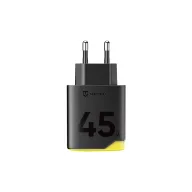   Tactical Minimi USB-C-USB-A gyorstöltő adapter, kompakt, GaN, 45W, sárga-fekete