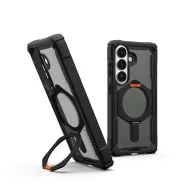   UAG Plasma XTE Samsung Galaxy S26 Plus MagSafe tok megerősített peremmel, kitámasztóval, Black/orange