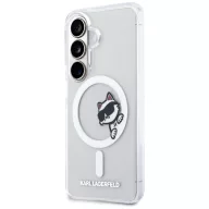   Karl Lagerfeld IML Choupette Peekaboo Logo Samsung Galaxy S26 mágneses tok, átlátszó