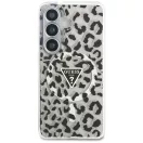 Guess IML Leopard Print Triangle Samsung Galaxy S26 mágneses tok, MagSafe, fekete