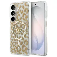   Guess IML Leopard Print Triangle Samsung Galaxy S26 mágneses tok, MagSafe, barna
