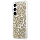 Guess IML Leopard Print Triangle Samsung Galaxy S26 mágneses tok, MagSafe, barna